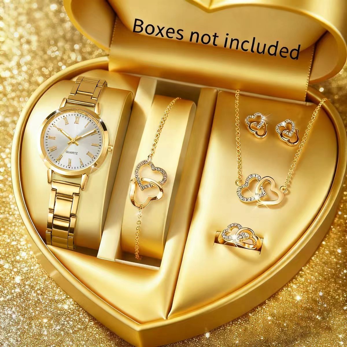 Jewelry Watch Making - 6PCS Mode Damen Quarzuhr Strass Schmuckset