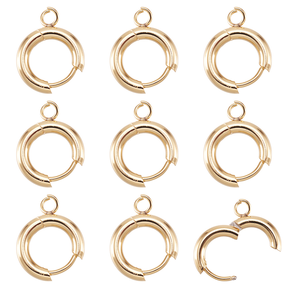 Hoop Earrings - 10 Stück 201 Edelstahl Huggie-Ohrringhaken, runde