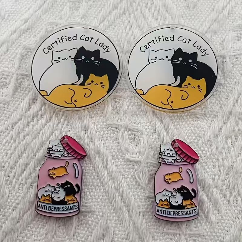 Jewelry & Watches Review - 10 Stück niedliche Katzenanhänger aus Acryl,
