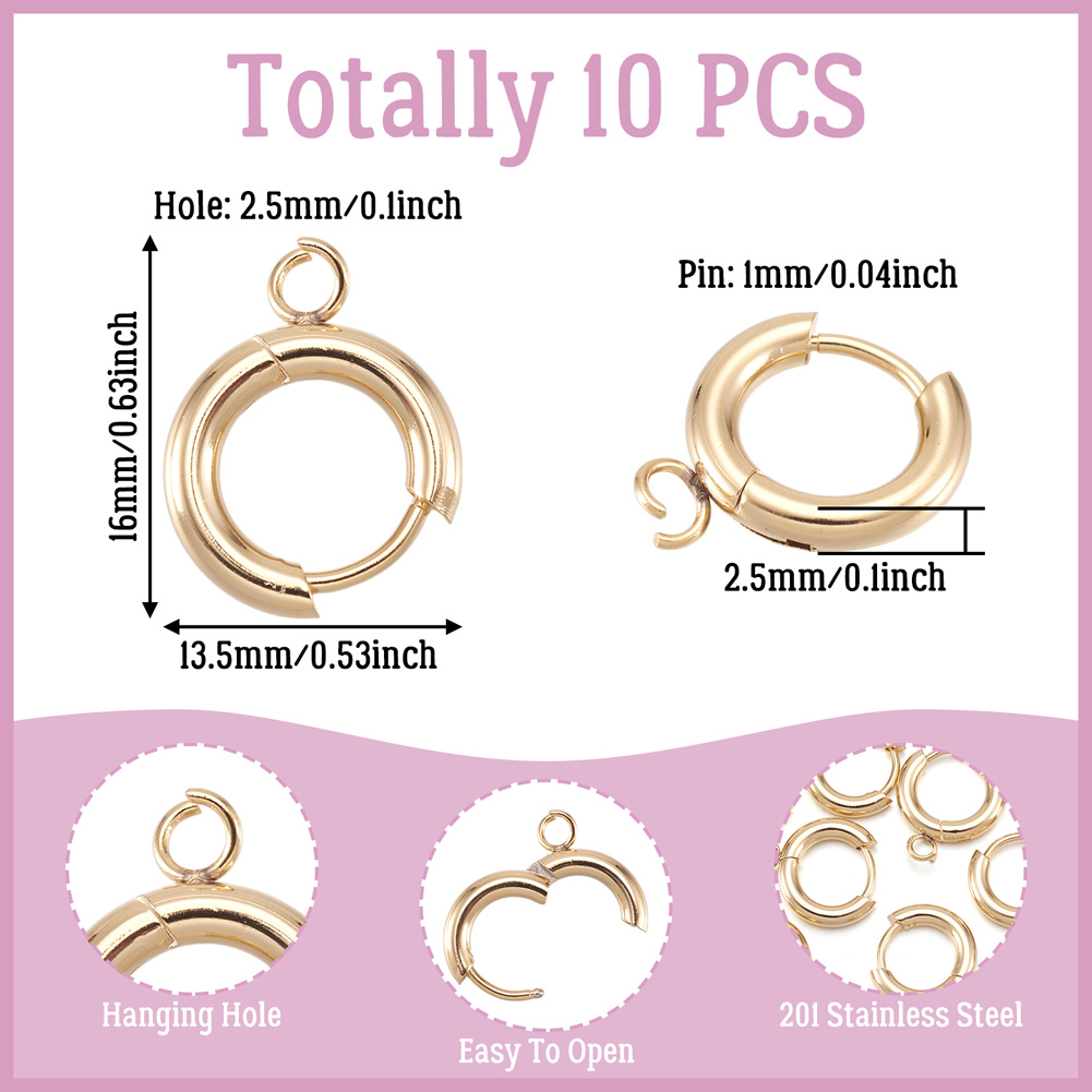 10 Stück 201 Edelstahl Huggie- – Hoop Earrings Bewertung und Preis