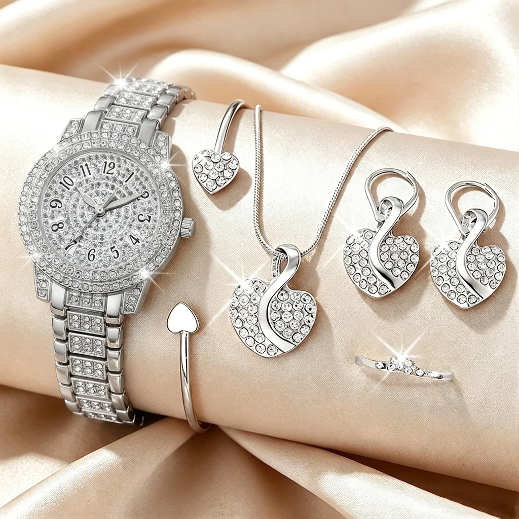 6-teiliges Modisches Strass-Uh – Jewelry Watches Luxury Bewertung und Preis